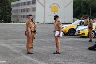 Operação Terminal Seguro, fotografias da preleção no pátio da APMG, preparação das viaturas, policiamento nos terminais